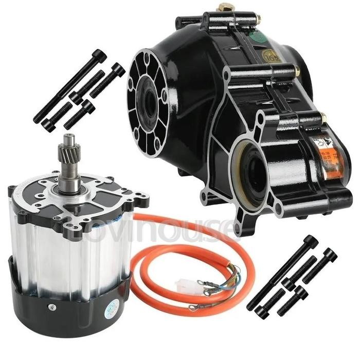 Jual DINAMO MOTOR LISTRIK DC 48V 500/1000W+GEAR BOX 3300RPM LISTRIK ...