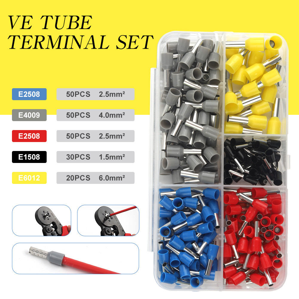 Jual BEST 200-800PCS VE Tube Terminal Kits Quick Wiring Insulated ...