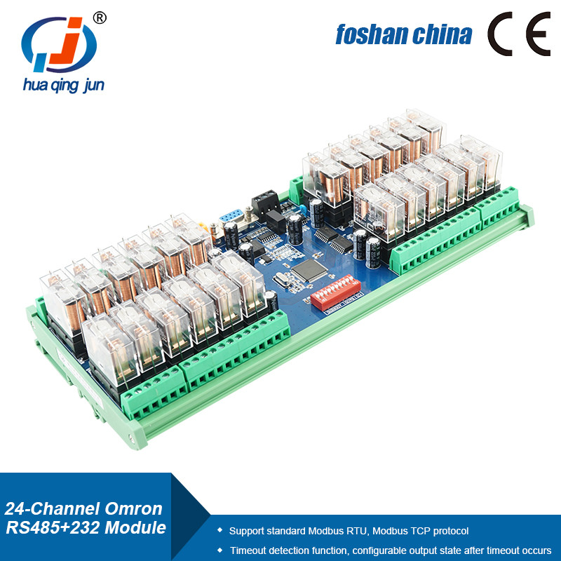 Jual NEW Huaqingjun 24-Channel RS485 232 Communication Relay Module 16A ...