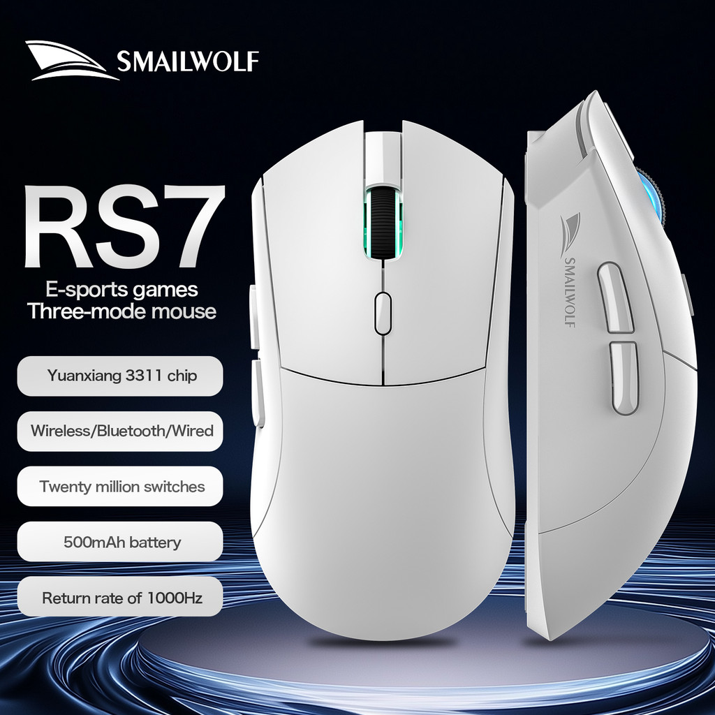 Jual Smailwolf Rs7 Bluetooth Wireless Gaming Mouse Three Mode Paw3311 ...