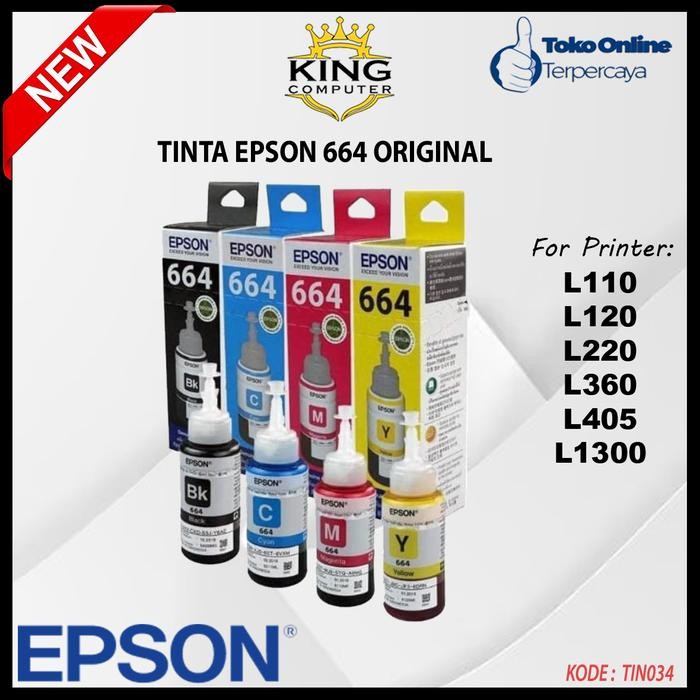Jual Pilihan- Tinta Printer Epson Original 664 L100 L120 L200 L220 L360 ...