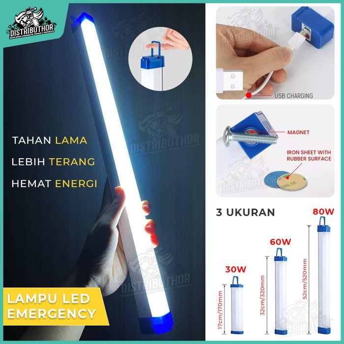 Jual New lampu neon led panjang T7 usb bolam let portable emergency ...