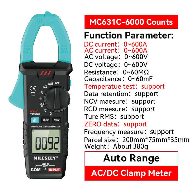 Jual New Mileseey Digital Clamp Meter 6000 counts Frequency Duty Cycle ...