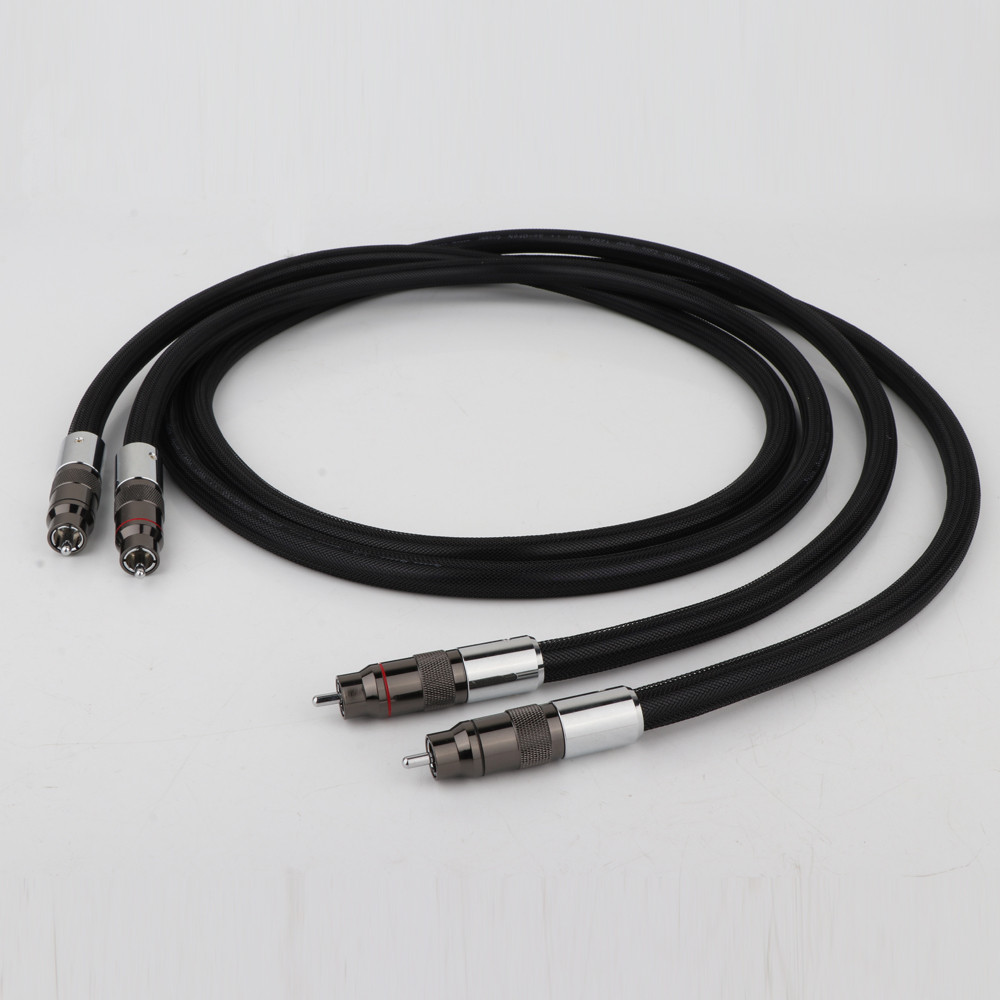 Jual NEW 1 Pair Silver Plated RCA Interconnect Cable Stereo Hi-Fi Audio ...