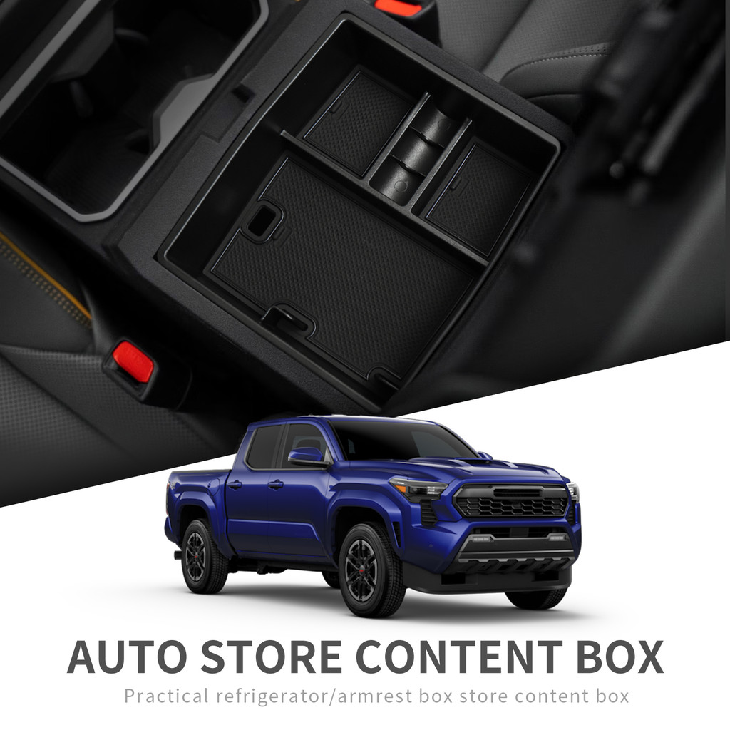 Leather Armrest Cover For Toyota Tacoma 2024-2025 – Front Center Console Lid, Gray, Waterproof
