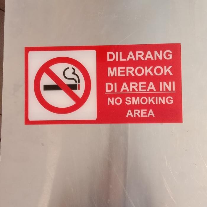 Jual SIGN AKRILIK K3 RAMBU SAFETY DILARANG MEROKOK 15X30CM | Shopee ...