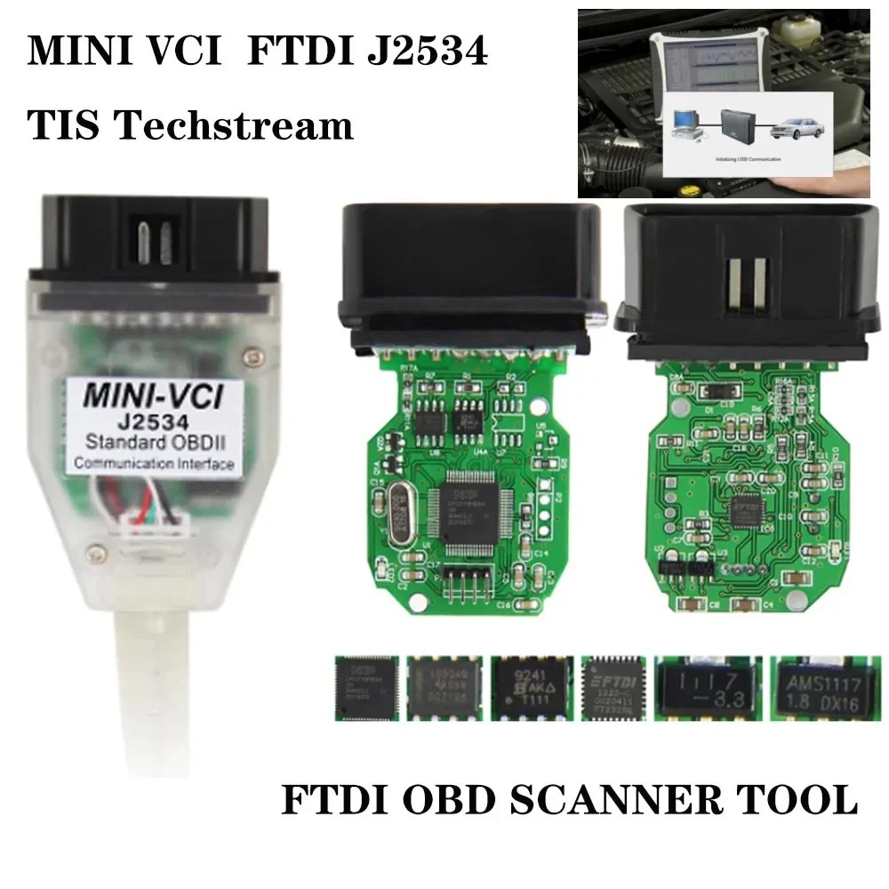 Jual TERBARU MINI VCI V18.00.008 TIS Techstream OBD2 Scanner Interface ...