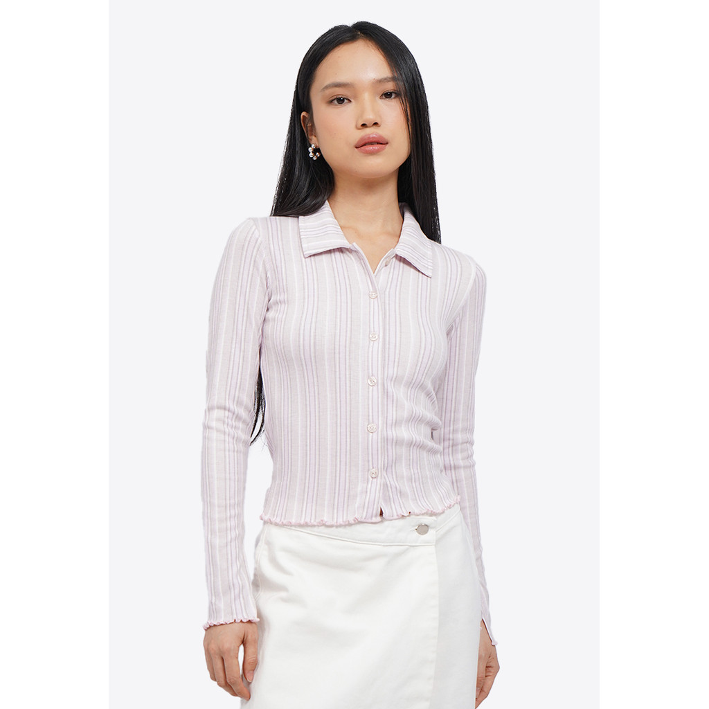 Jual COLORBOX Button Up Long Sleeve Top Multicolor | Shopee Indonesia