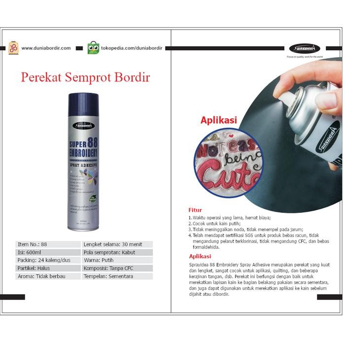 Jual Sprayidea Super 88 Embroidery Spray Adhesive Glue Lem Semprot ...
