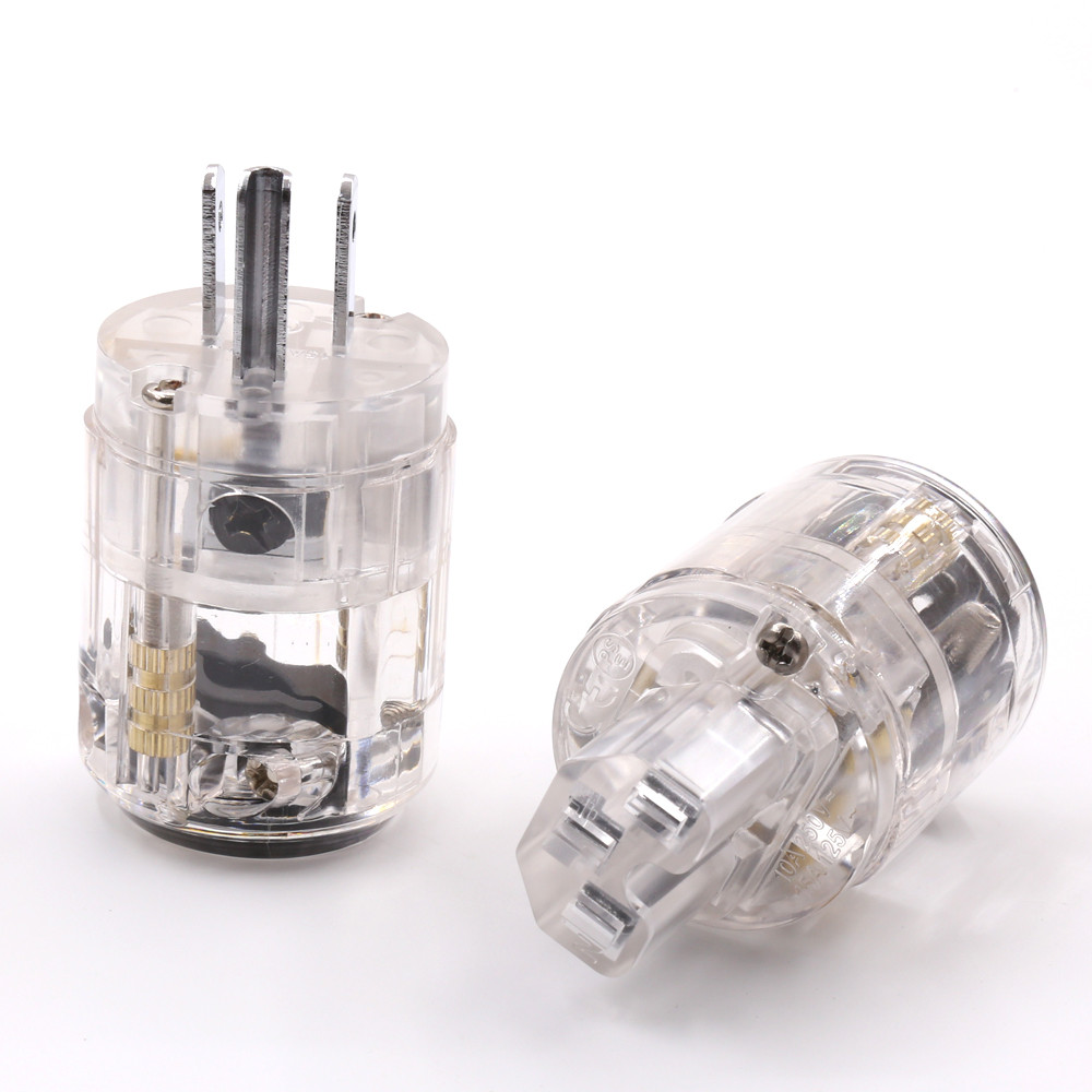 Jual New P029TR Hi-End Transparent Clear Copper Male Mains AC Power ...