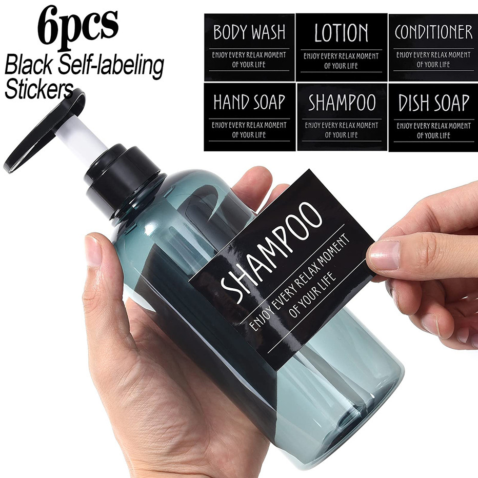 Jual 6PCS Waterproof PVC Soap Labels for Bottles Bathroom Hand Soap ...