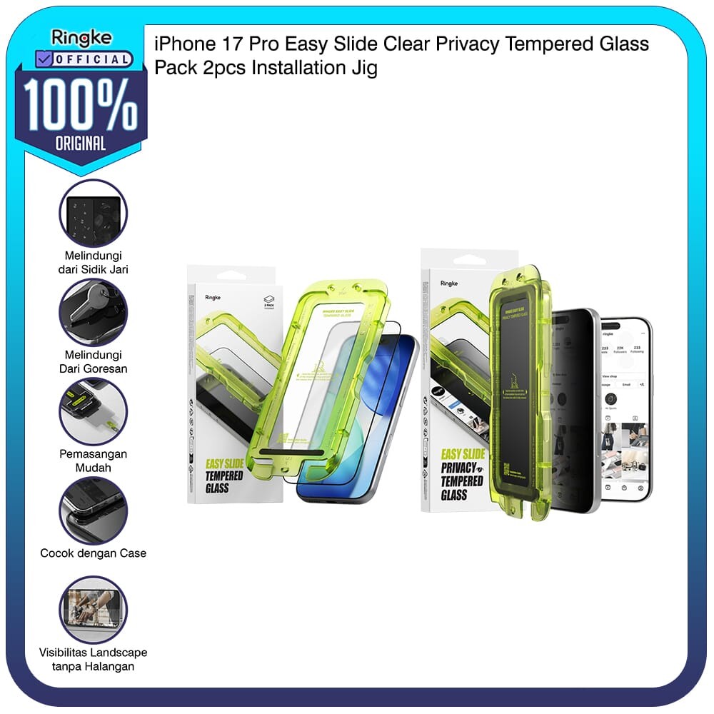 Jual Screen Protector Ringke for iPhone 17 Pro Easy Slide Tempered ...