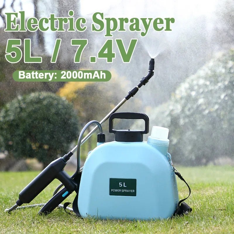 Jual BARU 5L Gardens Electric Sprayer 7.4V 2000mAh Battery Sprayer With ...
