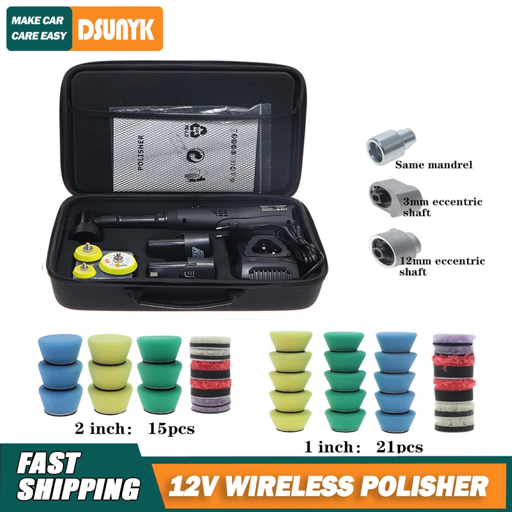Jual 12V Wireless Polisher Mini Battery Polishing Machine Dual Action ...