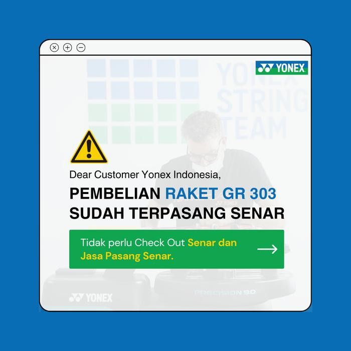 Jual Yonex Raket Badminton GR 303 Termasuk Senar Plus Cover | Shopee ...