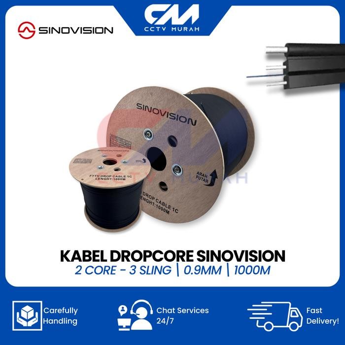 Jual KABEL FIBER OPTIK DROPCORE 2 CORE 3 SLING 1000 METER | Shopee ...