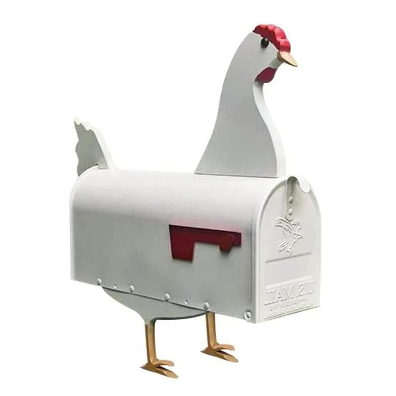 Jual Chicken Shaped Mailbox Creative Iron Mailboxes For Outside Unique ...