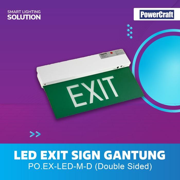 Jual al42- Powercraft Lampu Gantung Exit Sign Ex-Led-M-D - 2 Sisi ...