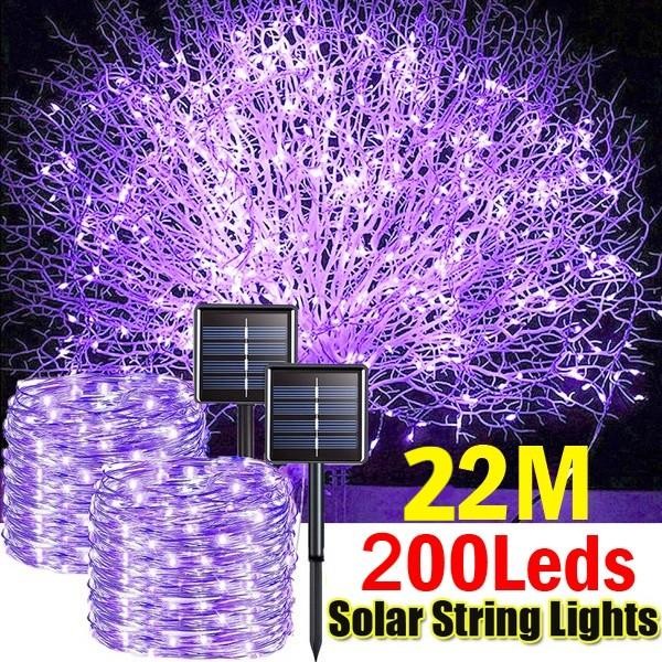 Jual New Lampu String LED Tenaga Surya 12M/22M 100/200 8 Mode Solar ...