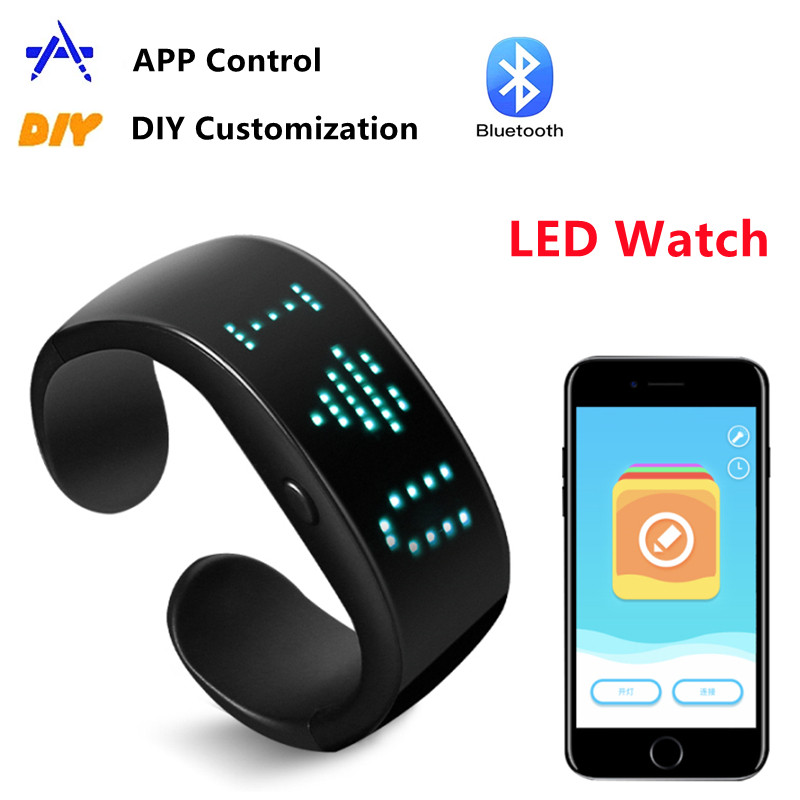 Jual LED Display Bracelet Luminous Bracelet Bluetooth APP Editing ...