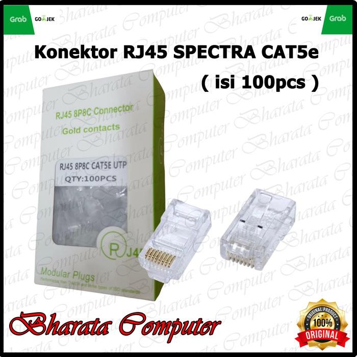 Jual Pilihan- Konektor Rj45 Cat5E Utp Connector Cat 5E Spectra Lan ...