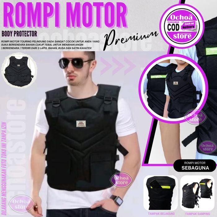 Jual ROMPI MOTOR TAHAN ANGIN VEST WATERPROOF UNISEX JAKET JACKET ROMPI ...