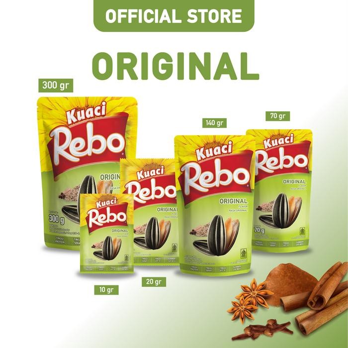 Jual Rebo Kuaci Rasa Original 140 Gram - 1 Dus (Isi 48 Pcs) | Shopee ...