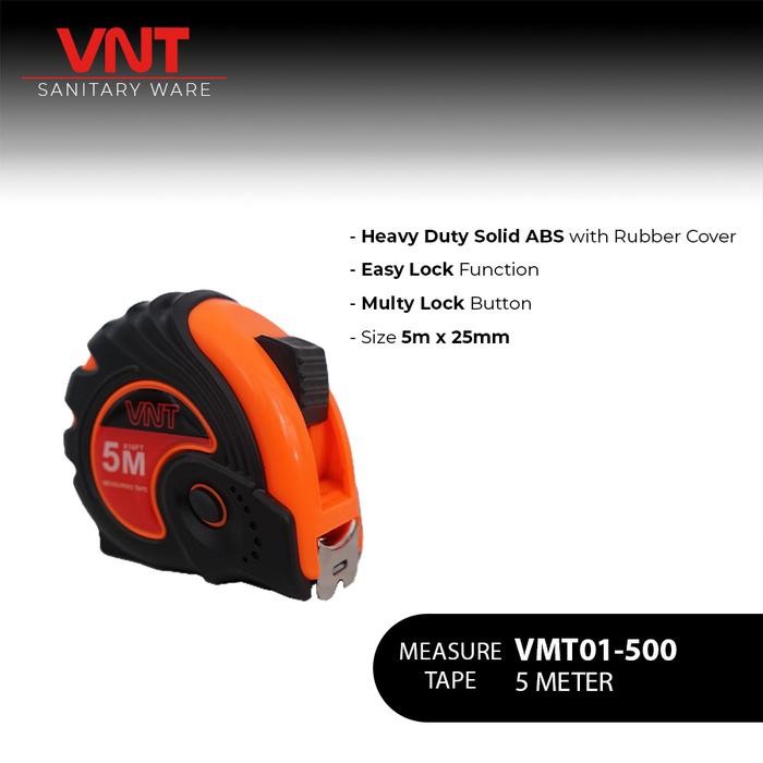 Jual VNT Measuring Tape 5 Meter VMT01-500 Meteran Tukang Bangunan 5M ...