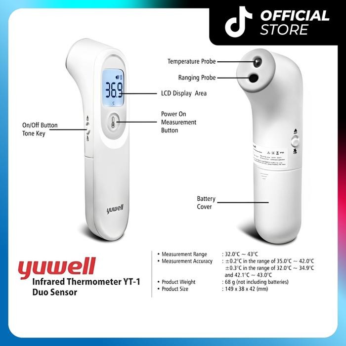 Jual gktu- Yuwell - Thermometer Infrared Dual Sensor Yt1 (Sensor Jarak ...