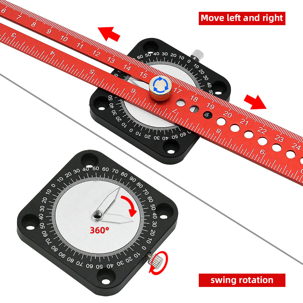 Jual Woodworking Scriber Compass Angle Scoring Ruler Adjustable T-type ...