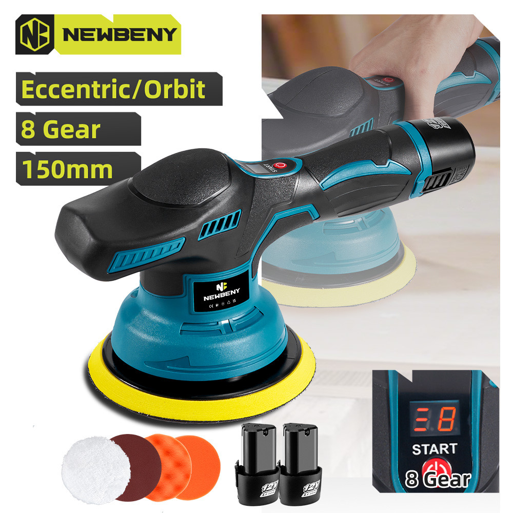 Jual NEW NEWBENY 12V 150mm Cordless Electric Car Polisher Efficient 8 ...