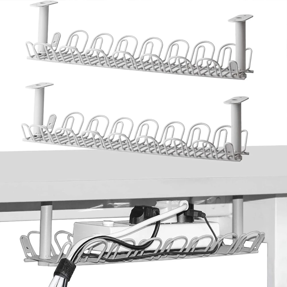 Jual Cable Tray Under Portable Desk No Drilling Cable Management Clamp ...
