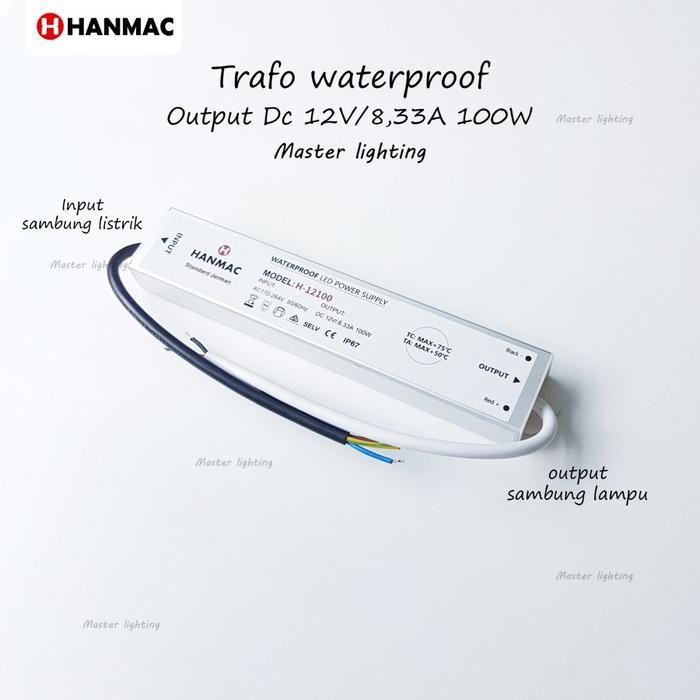 Jual Adaptor Led 12V 100W Waterproof Power Supply Trafo Kolam Ip67 Anti ...
