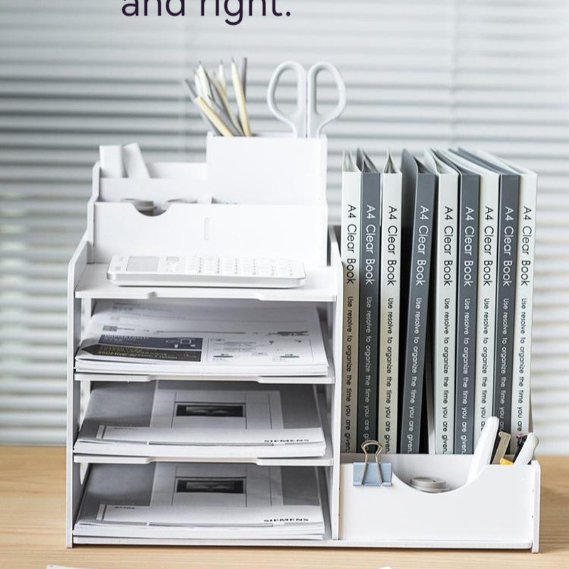 Jual 4 Layers Magazine Holder Newspaper Rack Stationery Storage Box ...