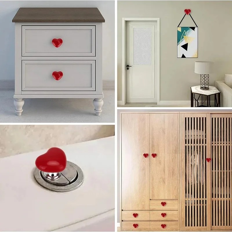 UtySty 4 Pack Toilet Press Button Heart Shape Decoration Toilet Tank Flush Valve Water Sticky Push Handle Nail Protector Auxiliary Presser For Water Saving Manicure Savor WC Bathroom Gadgets Decor - View #7