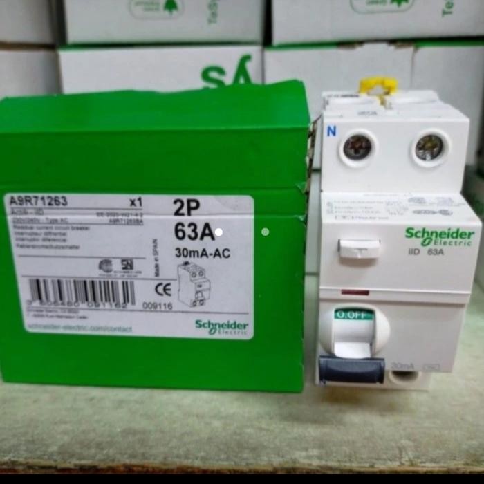 Jual ELCB RCCB Schneider iID 2P 25A, 40A, 63A 2 pole 30mA -300mA ...