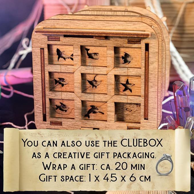 IDventure Cluebox – Coffre De Davy Jones – Puzzle 3D Escape Room – Bois – Neuf