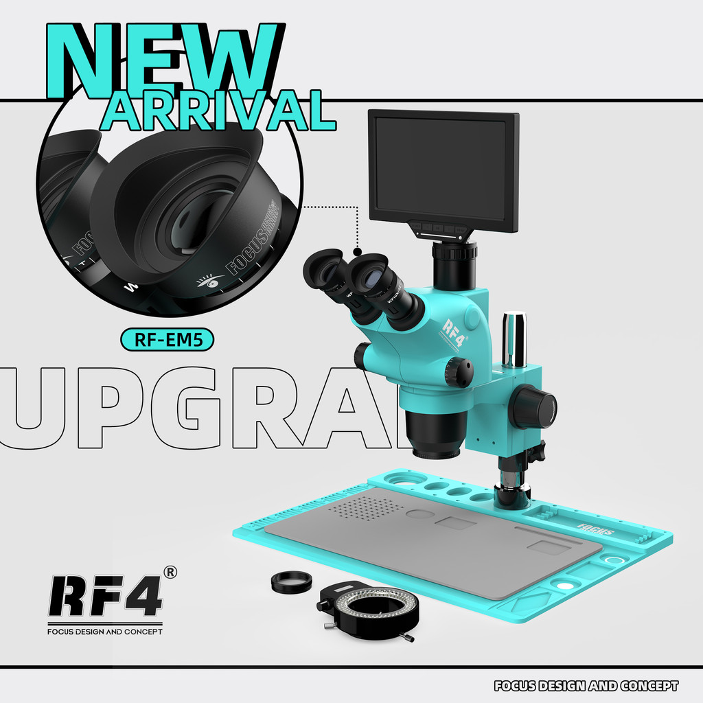 Jual RF4 6.5X-65X Synchronous Continuous Zoom Triocular Microscope With ...