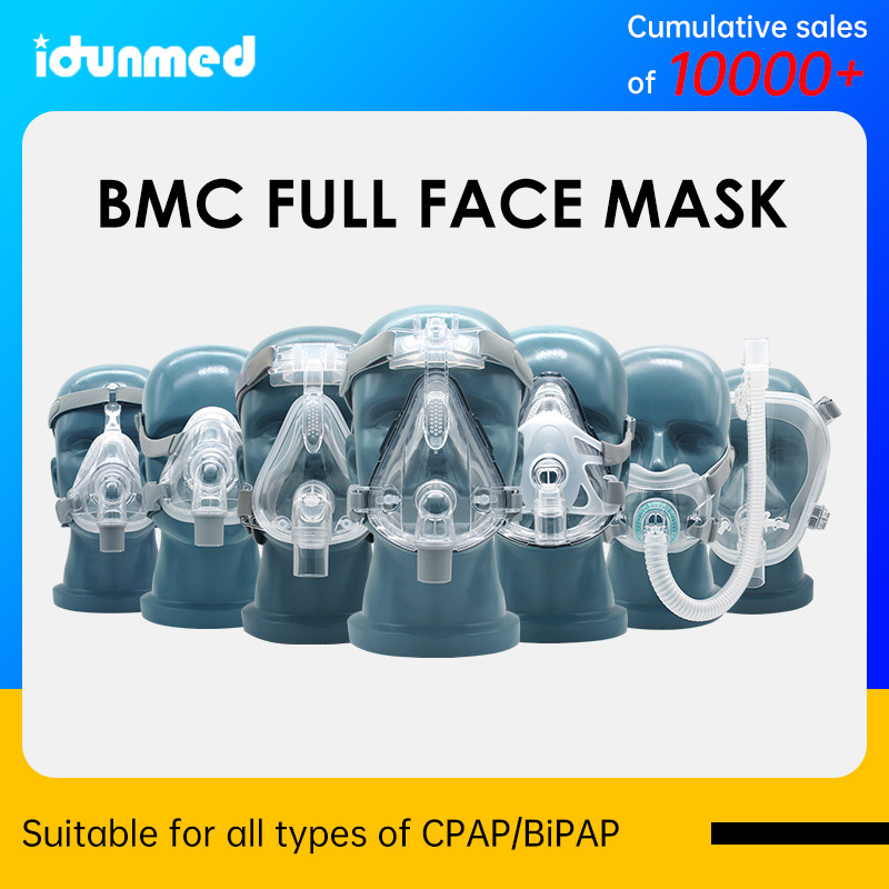 Jual BMC CPAP Full Face Mask S/M/L With BiPAP Adjustable Strap Clip For ...