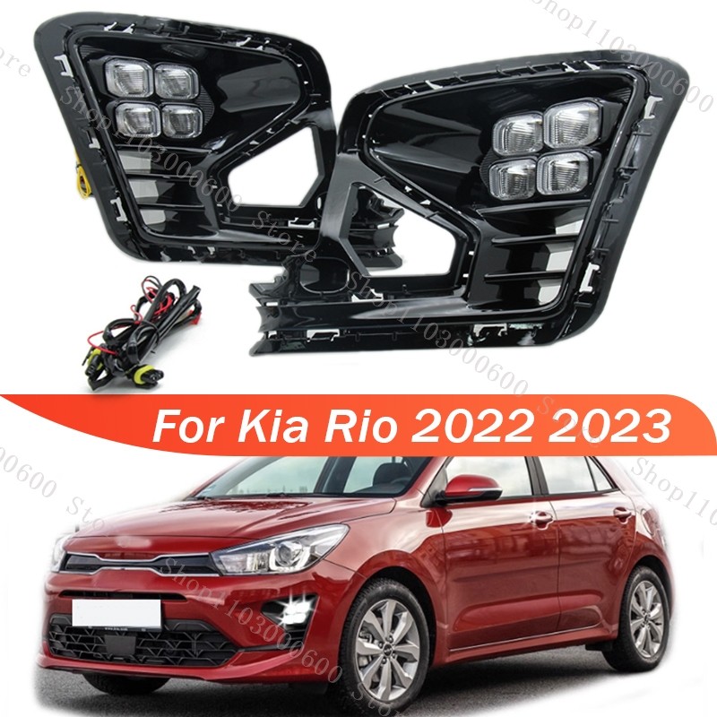 Jual 1 Pair For Kia Rio 2022 2023 Led Front Bumper Fog Light Drl ...