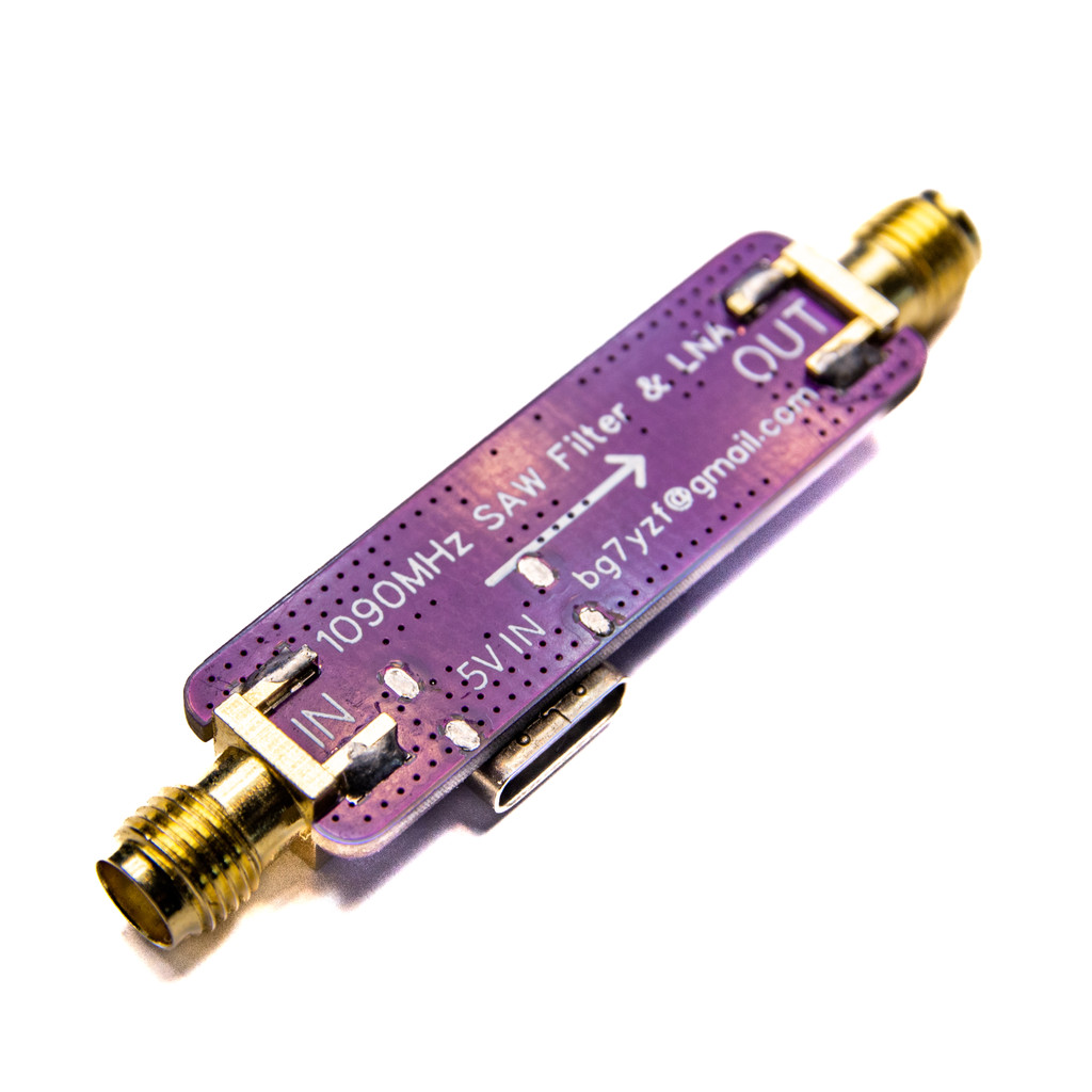 Jual 1090MHz 1.09GHz ADS-B Active SAW Filter &LNA 5V Power Supply ...