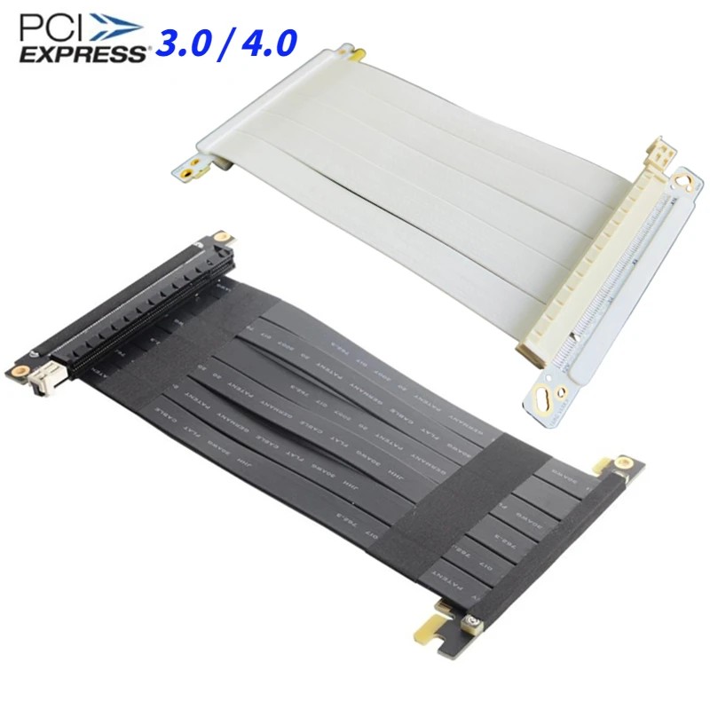 Jual BLACK WHITE DUAL REVERSE PCI EXPRESS 4.0/3.0 RISER X16 CABLE ...