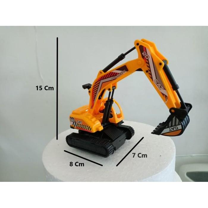 Jual CME03 Cake Topper Mainan ALAT BERAT RAMBU JALAN SET Excavator Hias ...