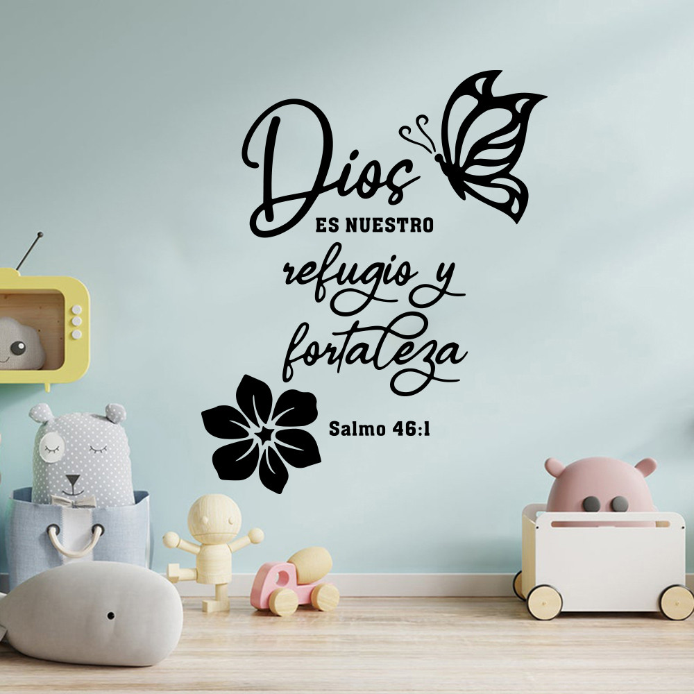 Jual Spanish Bible Verse Christian Wall Sticker Jesues God Dios Es ...