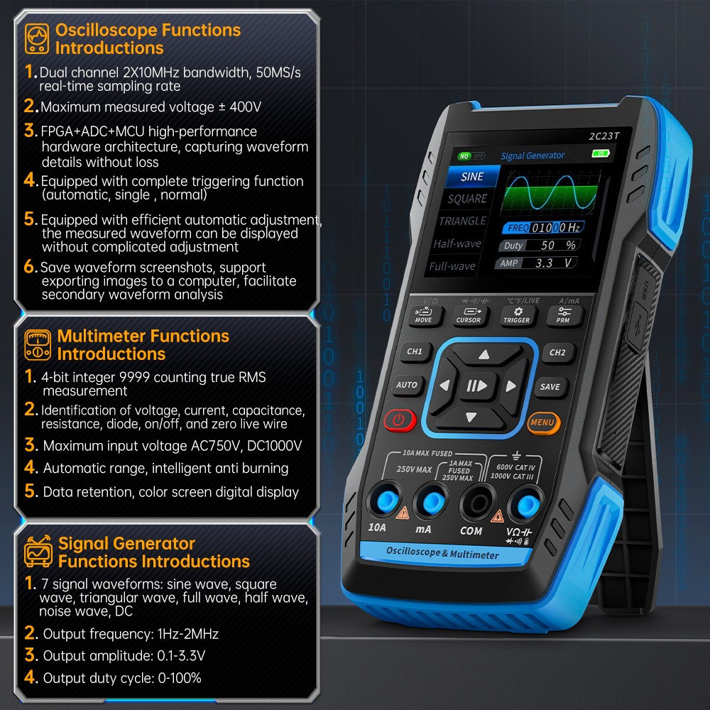 Jual Handheld 3in1 Dual hannel Sope Meter Osillosope Multimeter Signal ...