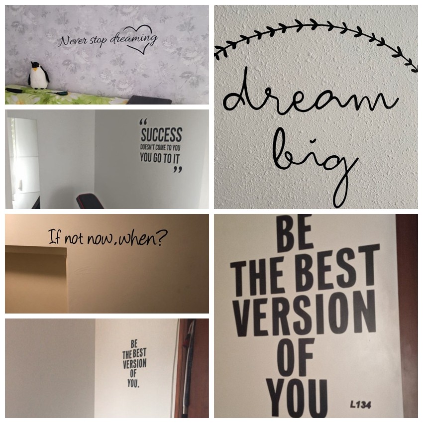 Jual Motivational Phrases Quotes Sentences Home Vinyl Wall Sticker ...