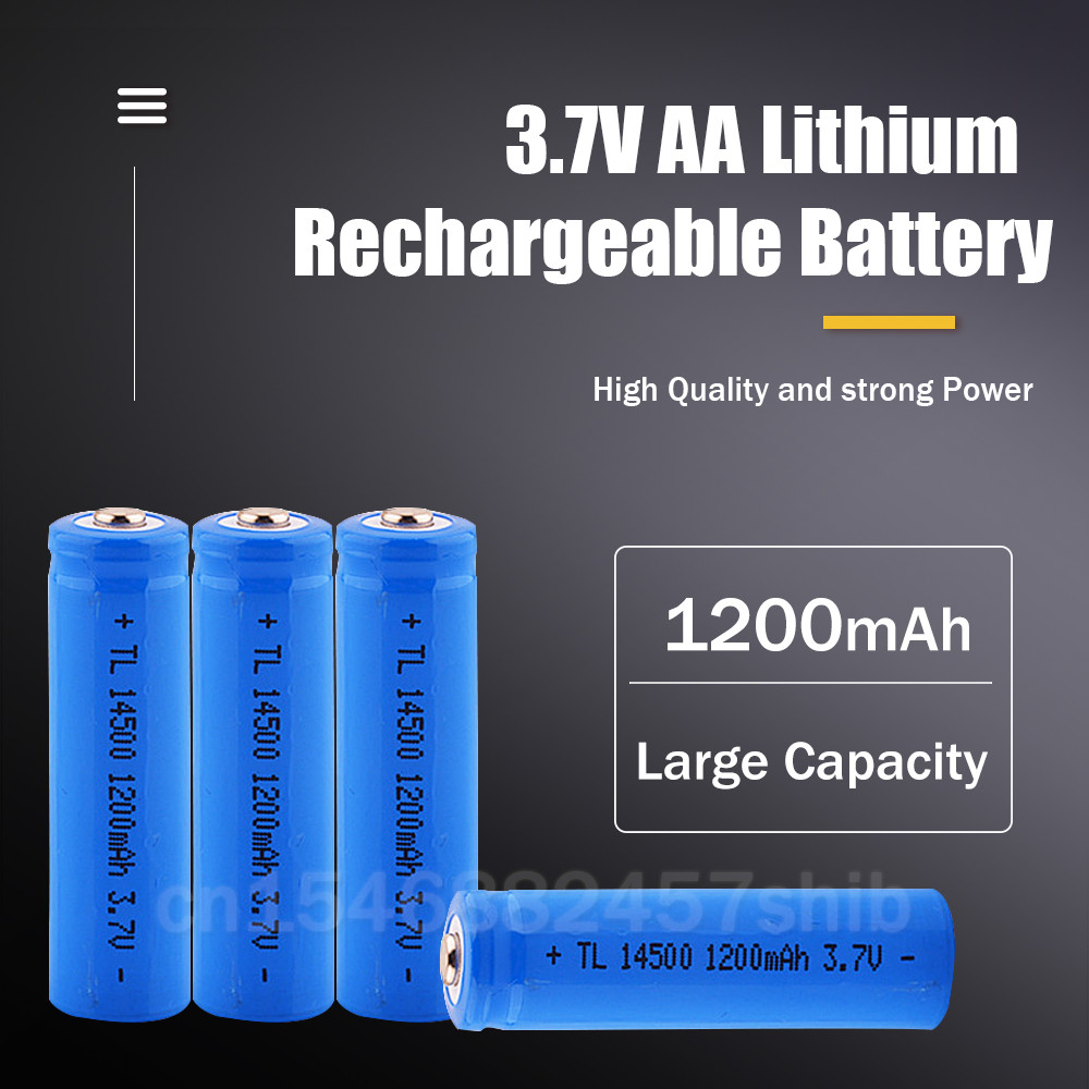 PAPIER TOILETTE-3.7V 1200mah Batterie au Lithium, 4 PCS Li-ION Batterie Rechargeable avec USB