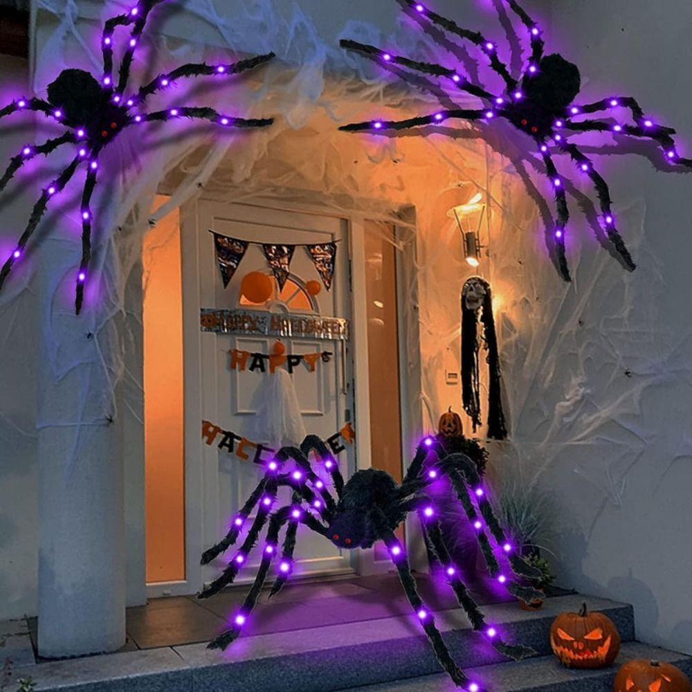 Jual 8 Es Halloween Spider Web Lights Glow Waterproof Led Spider Net ...