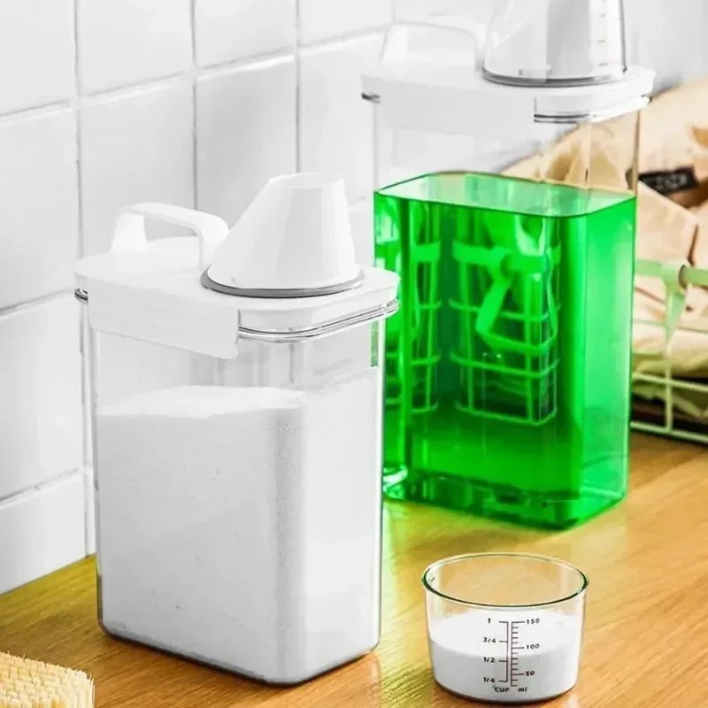Jual Airtight Laundry Detergent Dispenser Powder Storage Box Clear ...