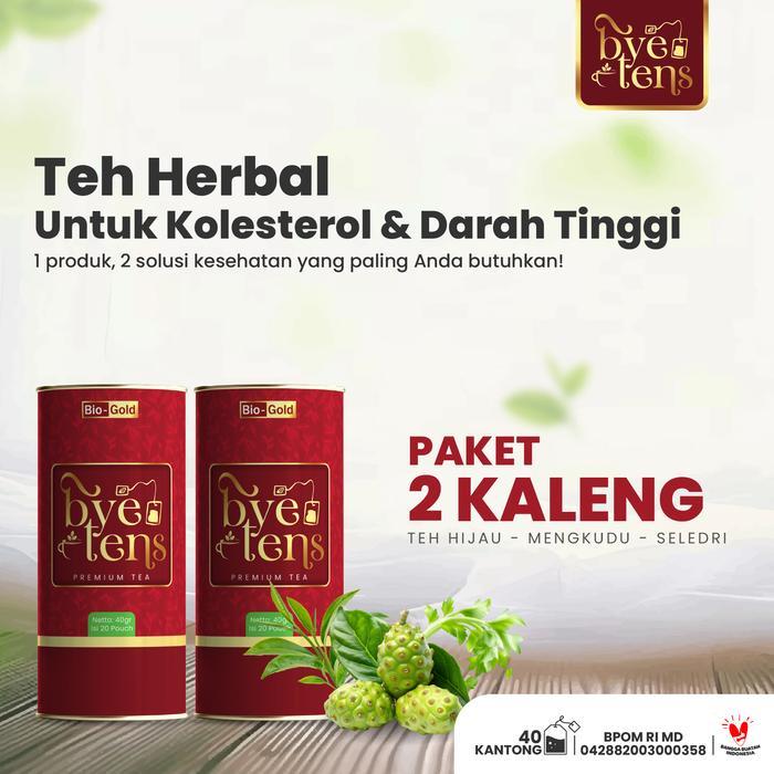 Bye Tens Premium Tea - Paket 2 Kaleng Minuman Herbal Alami Stabilkan Tekanan Darah Tinggi Kolesterol